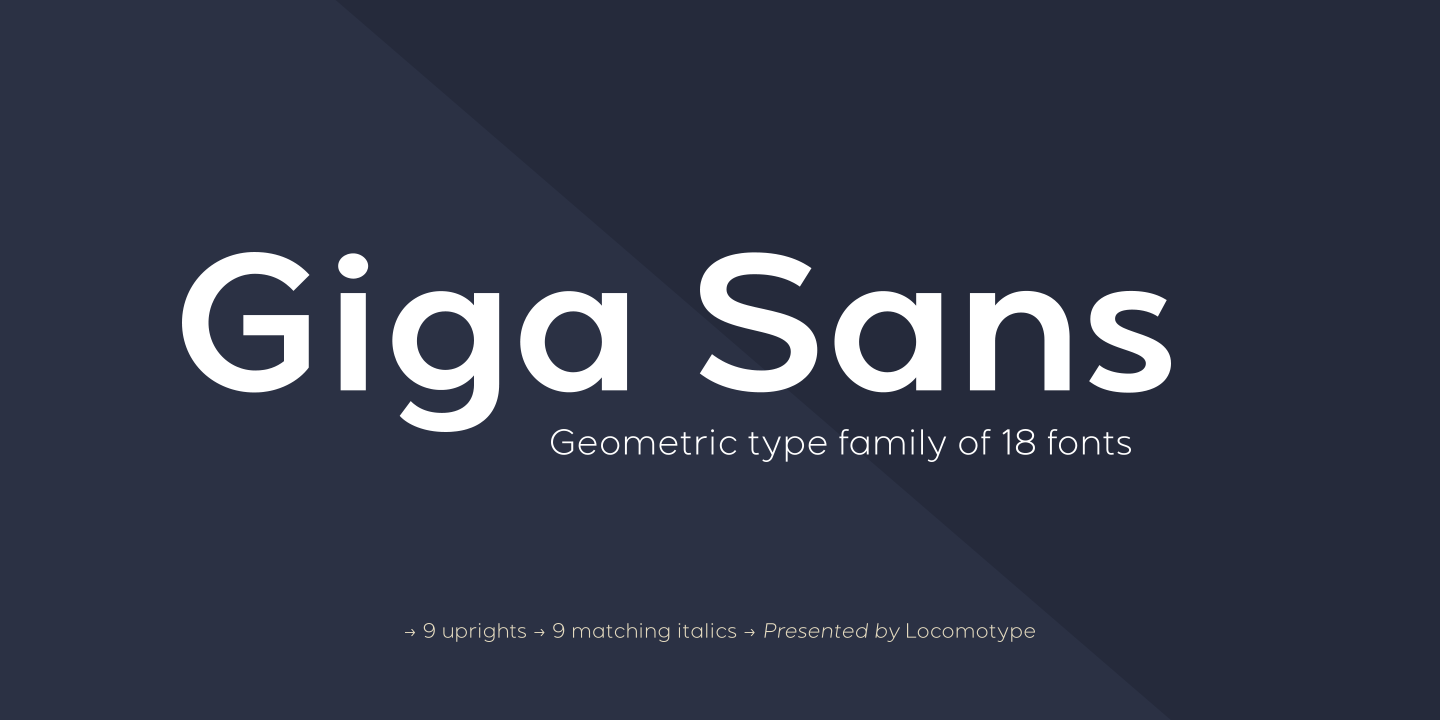 Ejemplo de fuente Giga Sans Medium Italic